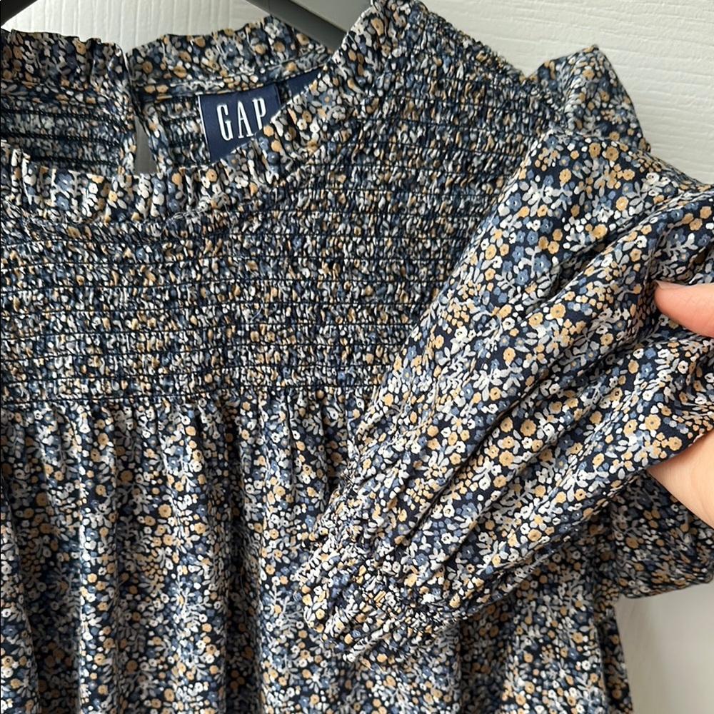 GAP blue Ruffled Puff Sleeve Blouse - Picture 2 of 4